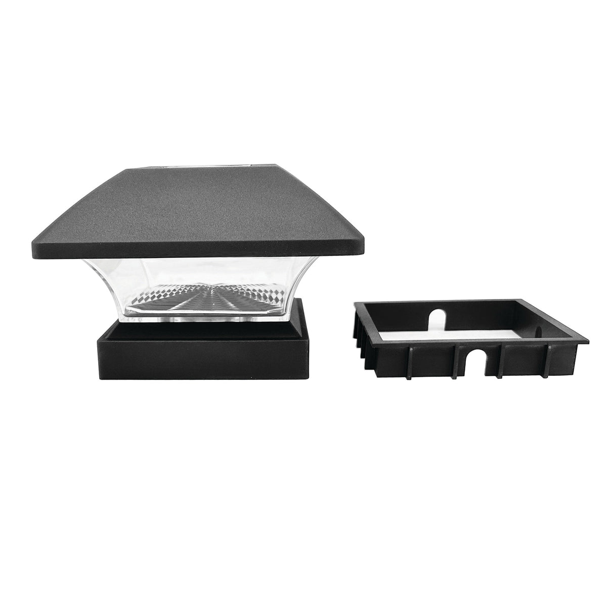Project Source 4-in x 4-in 5-Lumen Black Solar LED Outdoor Post Cap Light (2800 K)