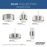 Progress Lighting Silva 3-Light Brushed Nickel Modern/Contemporary Drum Medium Hanging Pendant Light