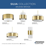 Progress Lighting Silva 3-Light Matte Black Modern/Contemporary Drum Medium Hanging Pendant Light