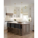 Progress Lighting Vertex 4-Light Brushed Gold Modern/Contemporary Geometric Medium Hanging Pendant Light
