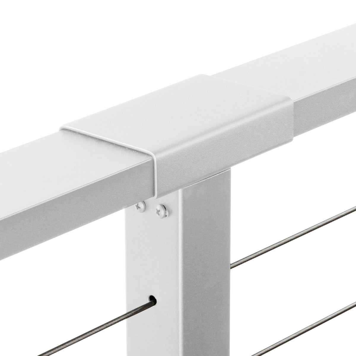 CityPost Deck Mount White Steel Deck Cable Rail Kit