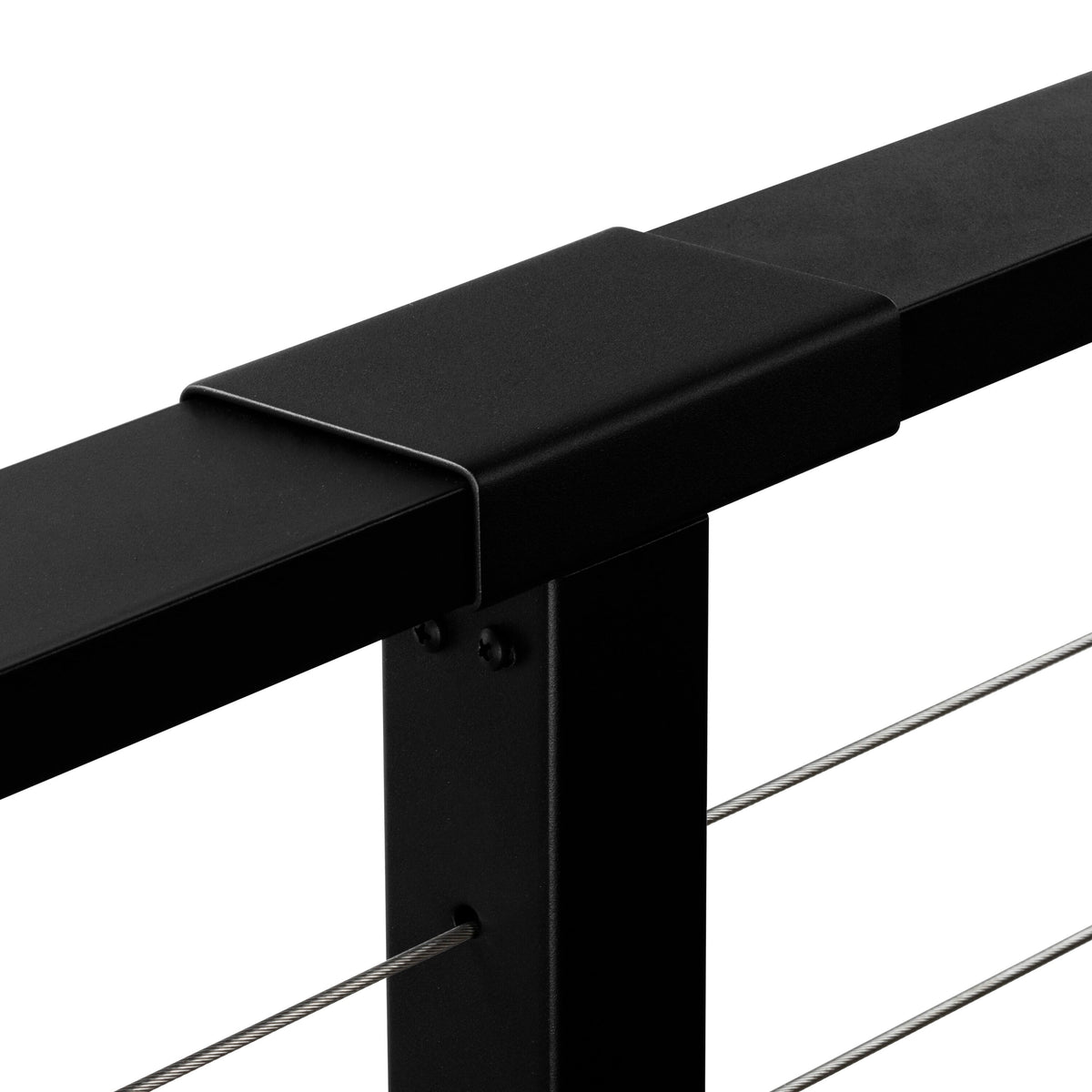 CityPost Face Mount Black Steel Deck Cable Rail Kit