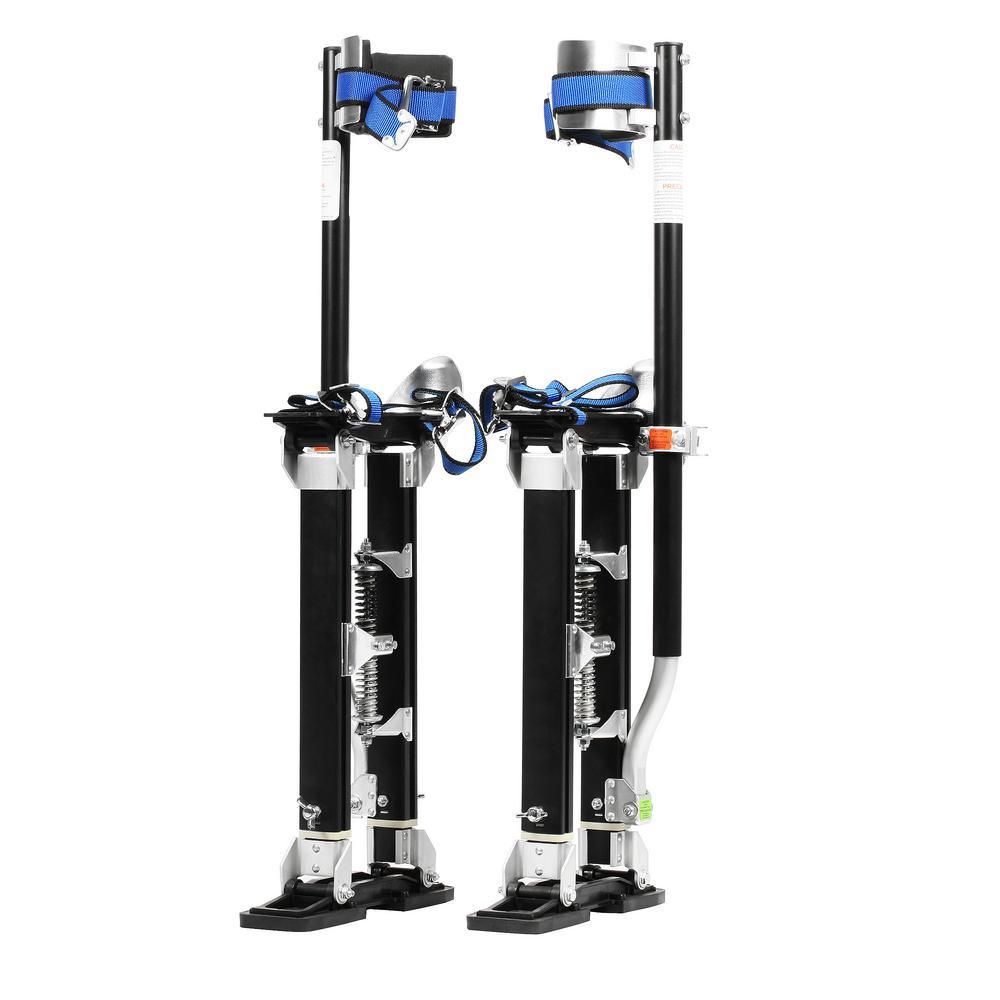 18 in. to 30 in. Black Mag Pros Magnesium Drywall Stilts - Super Arbor