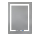 ExBrite 24-in x 32-in Lighted LED Fog Free Surface/Recessed Mount Silver Mirrored Soft Close Medicine Cabinet with Outlet