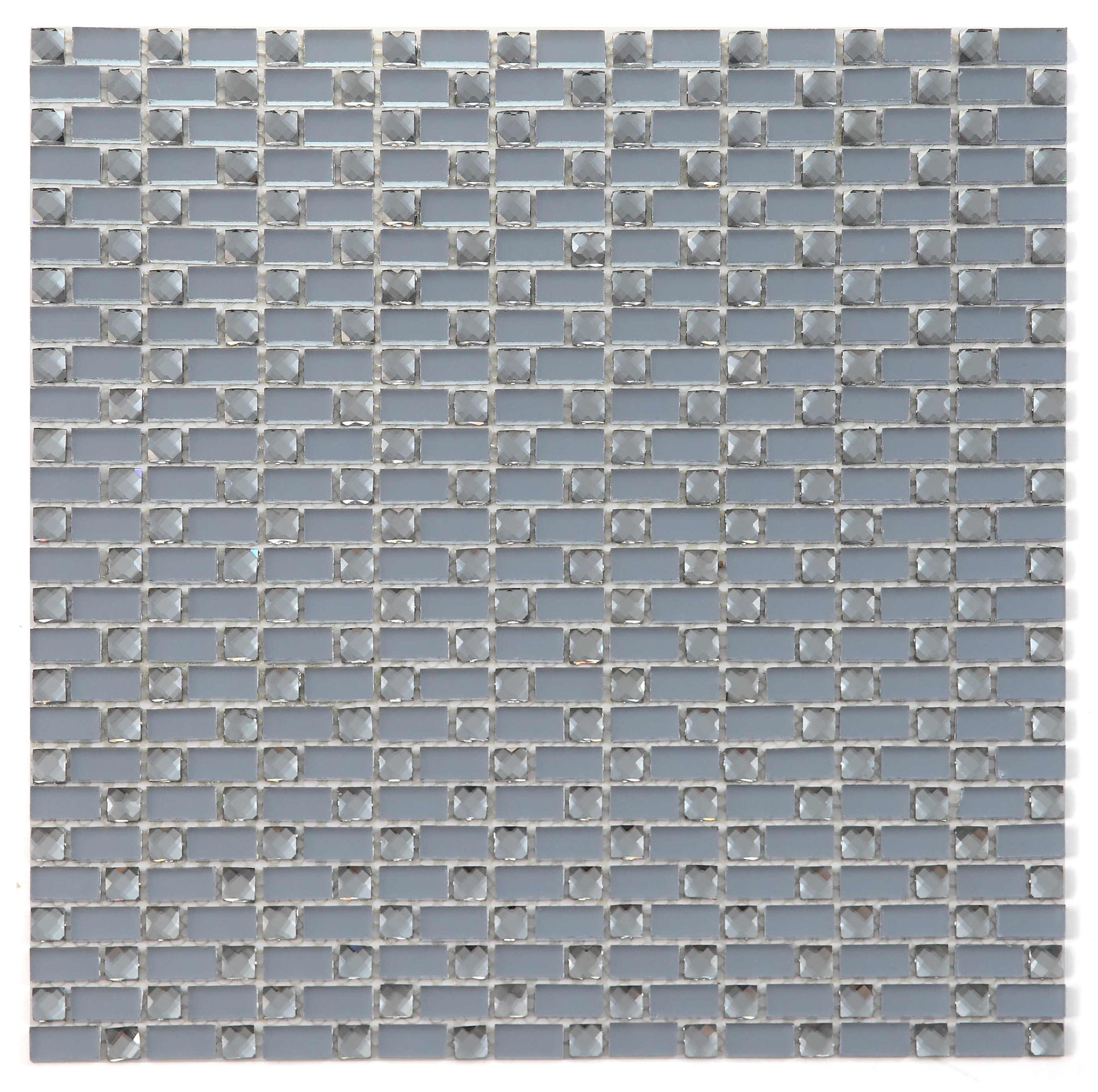 Abolos Artistic Jewels Blue Diamond/Frosted 12-in x 12-in Multi-finish Glass Diamond Mosaic Wall Tile product image