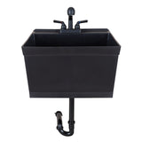 Cambridge Resources 23.5-in Black Wall Mount Utility Tub with Faucet