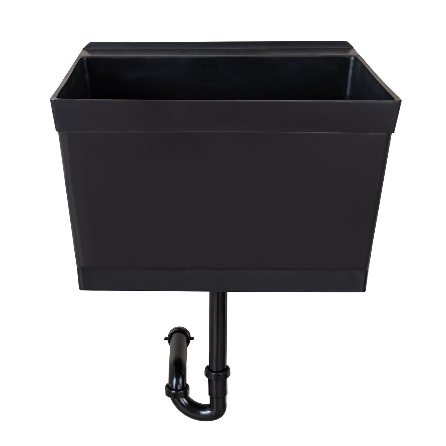 Cambridge 23.5" Black Wall Mount Utility Tub with Drain