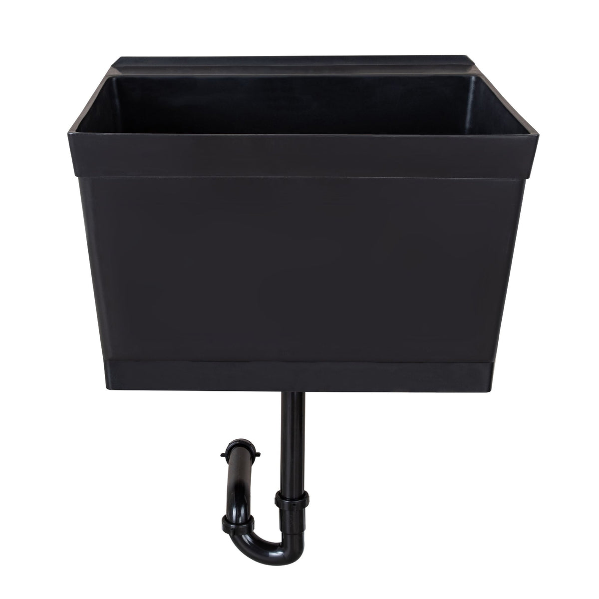Cambridge Resources Black Wall Mount Utility Tub with Drain, 23.5-in x 22.875-in