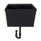 Cambridge Resources Black Wall Mount Utility Tub with Drain, 23.5-in x 22.875-in