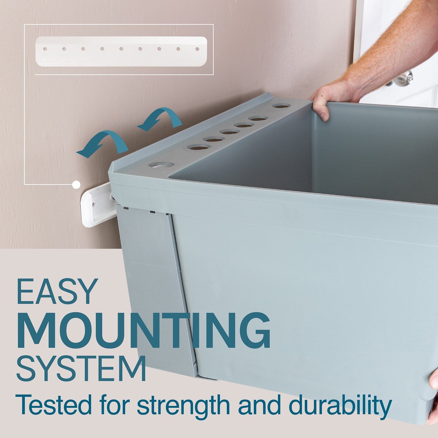 Cambridge Resources 23.5" Gray Wall Mount Utility Tub with Drain
