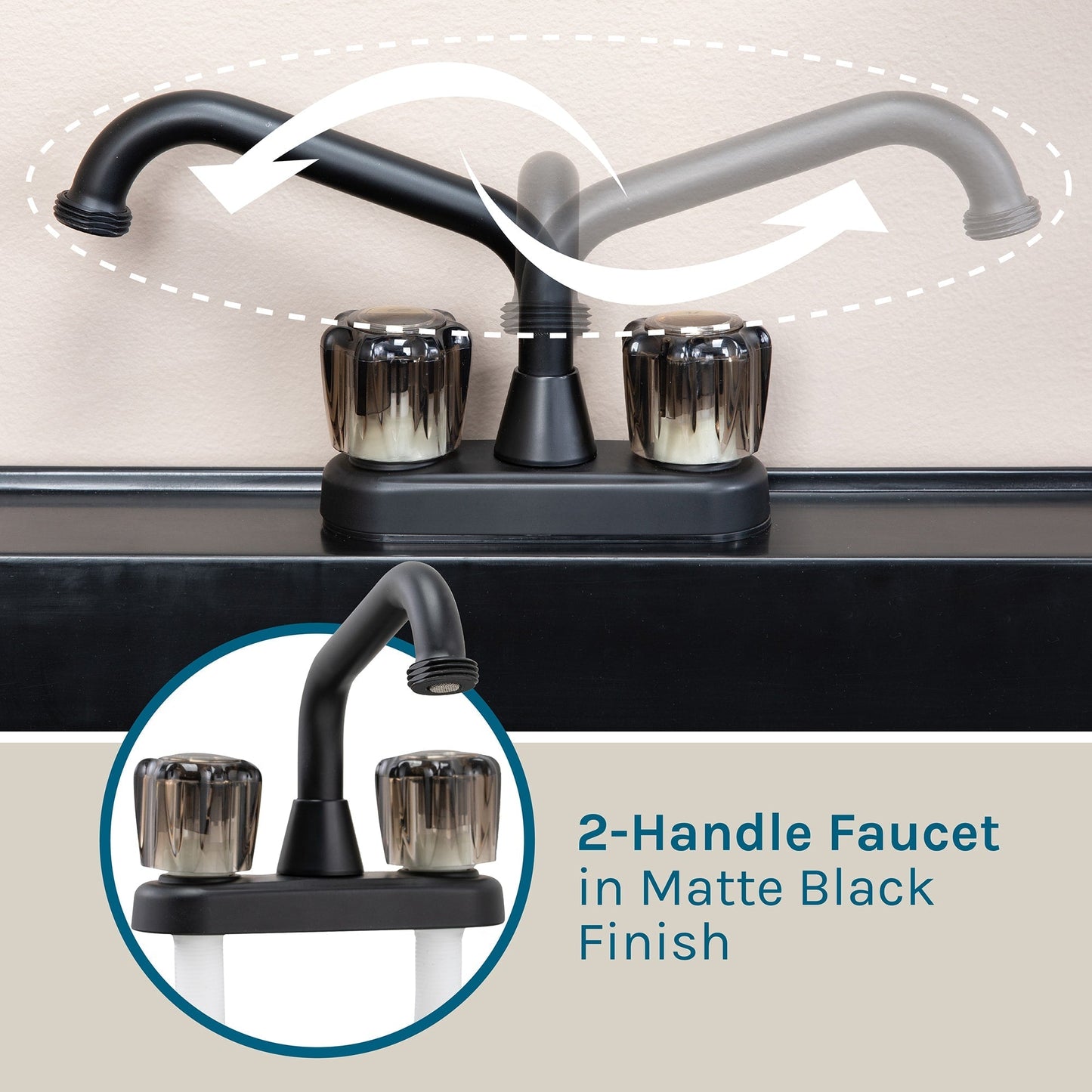 Cambridge Resources 1-Basin Black Freestanding Utility Tub with Drain and Faucet