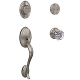 Wakefield Aged Bronze Dummy Door Handleset with Alexandria Glass Door Knob and Alden Trim - Super Arbor