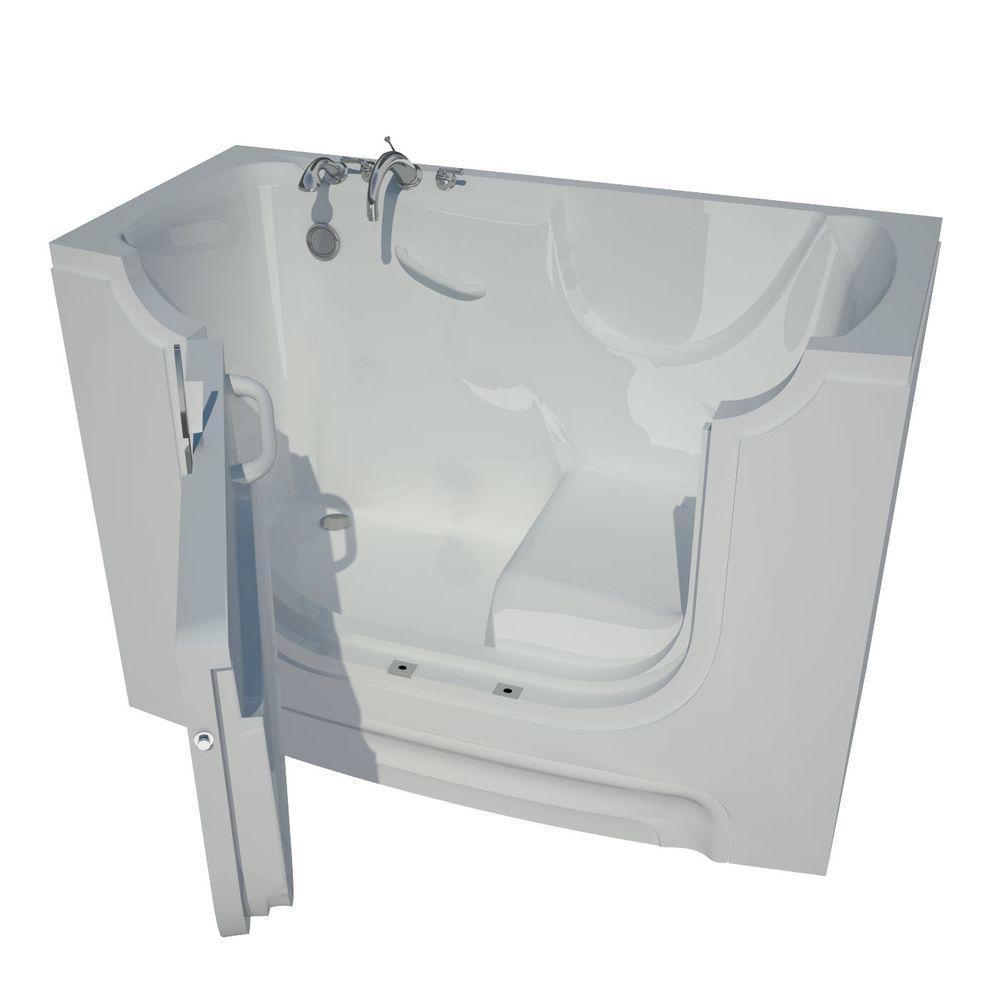 HD Series 30 in. x 60 in. Right Drain Wheelchair Access Walk-In Soaking Bathtub in White - Super Arbor