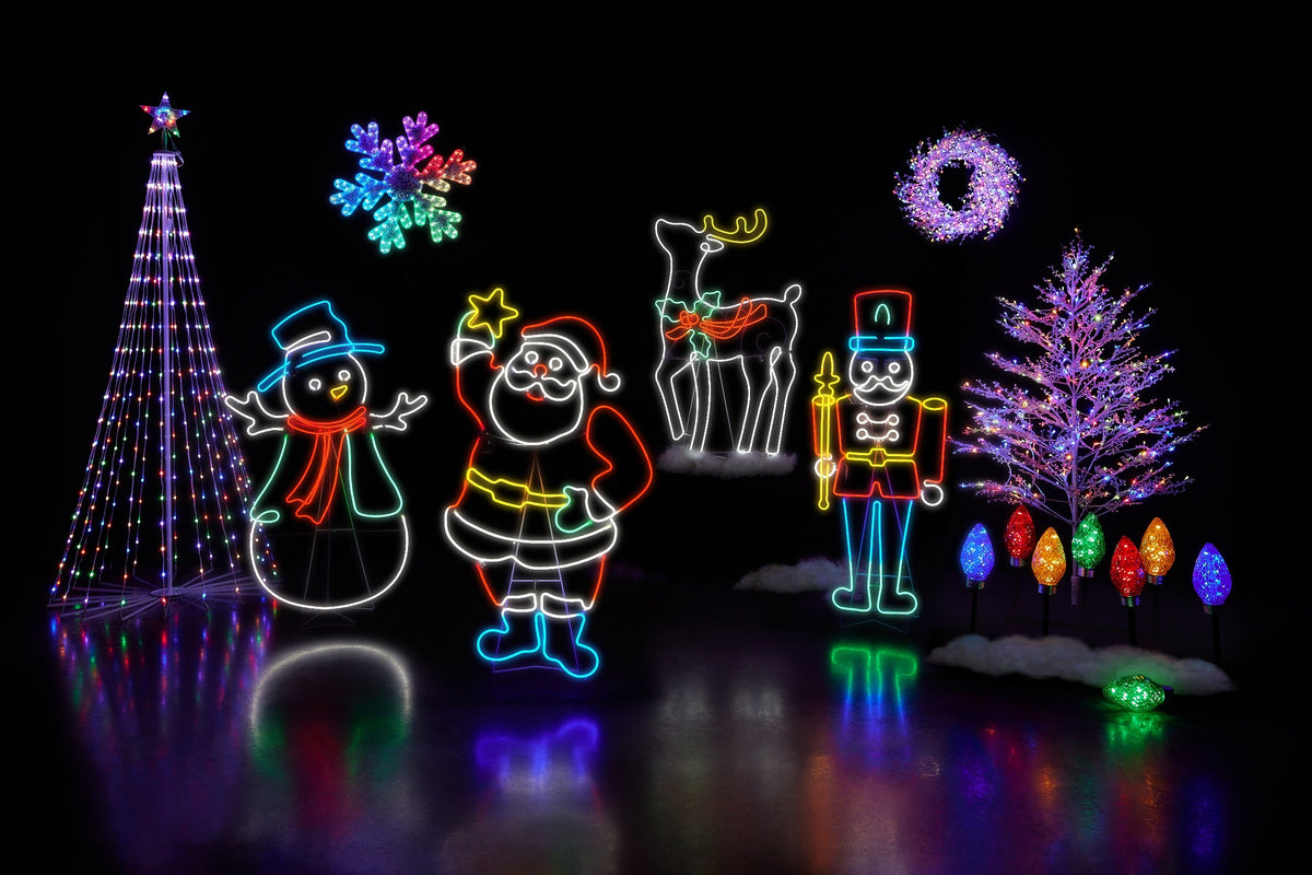 GE Color Effects 8-Marker Color-Changing LED G60 Christmas Pathway Light Set with Remote