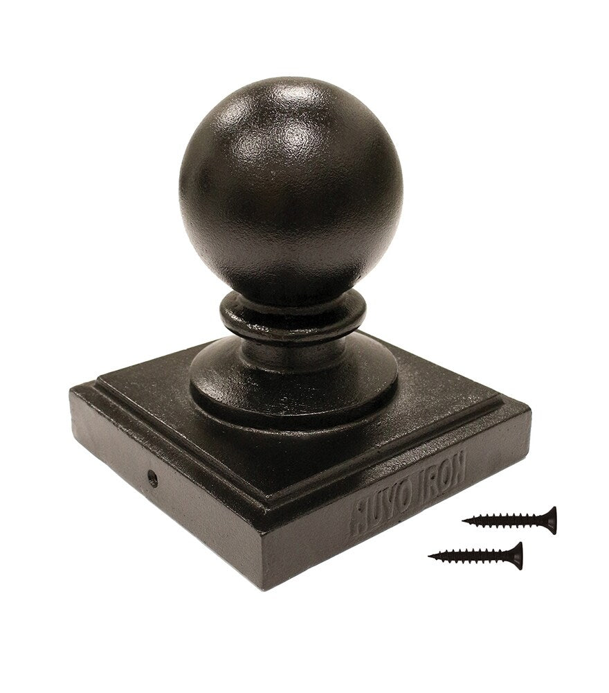 Nuvo Iron 6-in x 6-in Black Aluminum Deck Post Cap