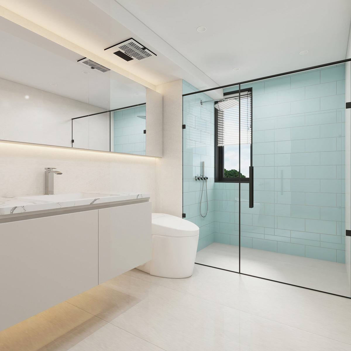Giorbello Classic Premium Baby Blue 6-in x 12-in Glossy Glass Subway Wall Tile (5-sq. ft/ Carton)