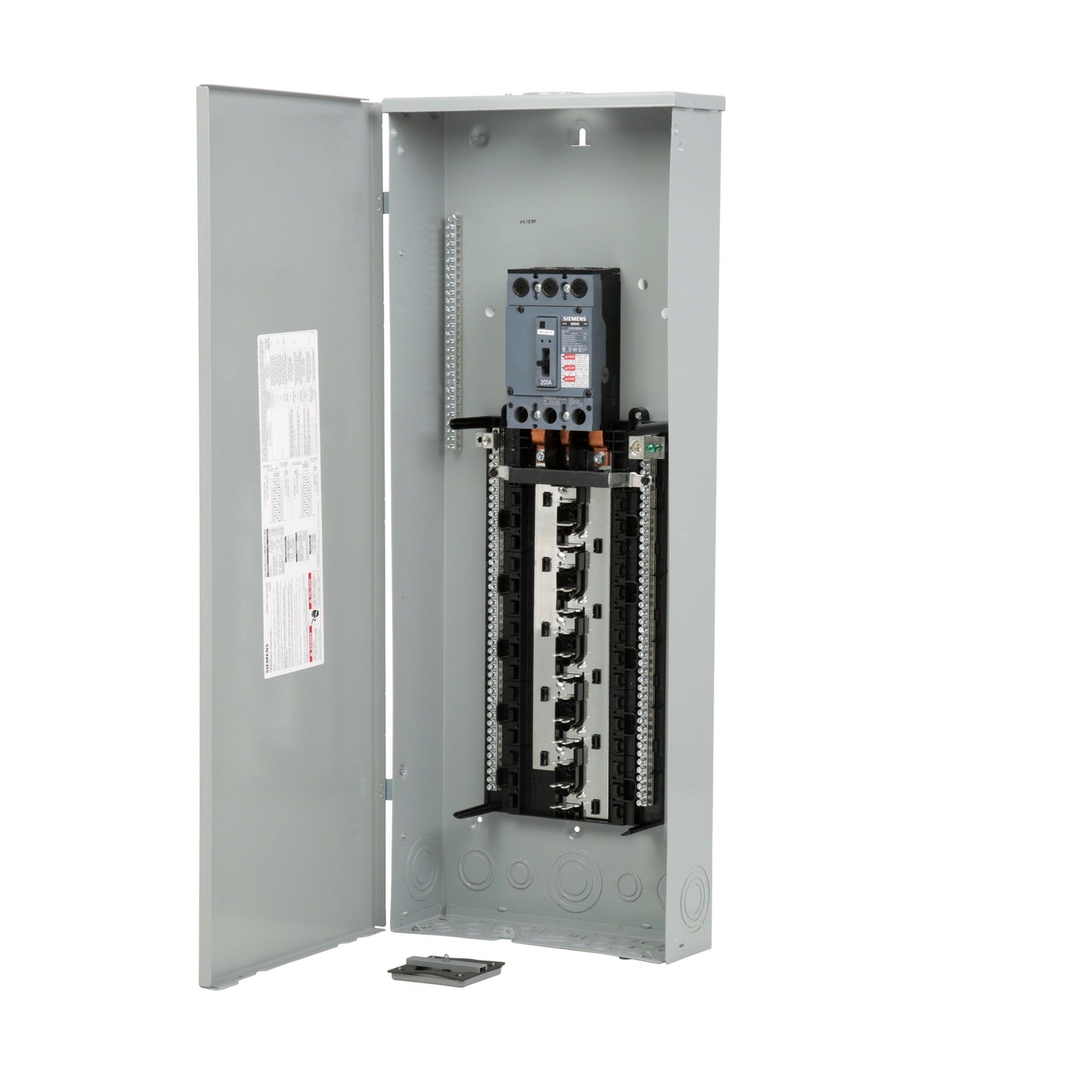 Siemens PL 200-Amp 30-space load center - angle view