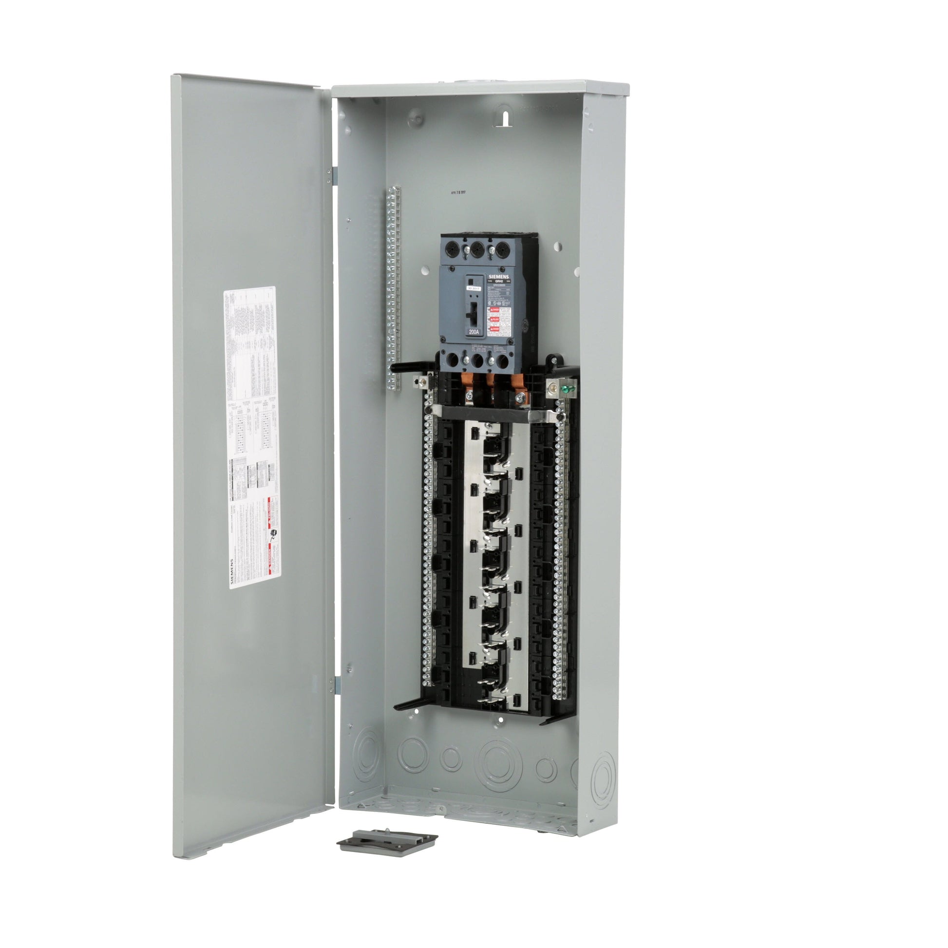 Siemens PL 200-Amp 30-space load center - angle view