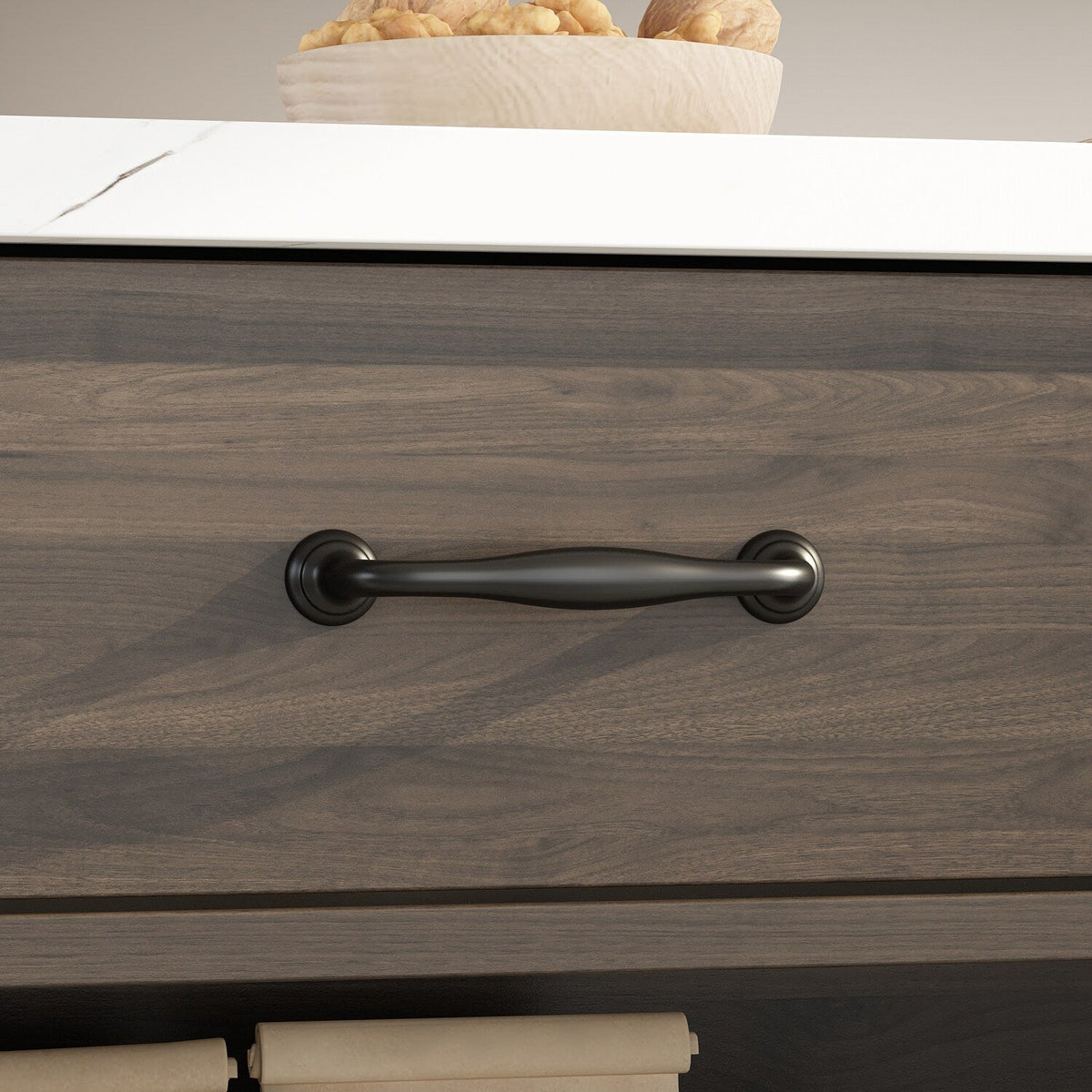 FUFU&GAGA Brown Mdf Base with Mdf Top Kitchen Island (30-in x 55.1-in x 36-in)
