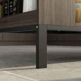 FUFU&GAGA Brown Mdf Base with Mdf Top Kitchen Island (30-in x 55.1-in x 36-in)