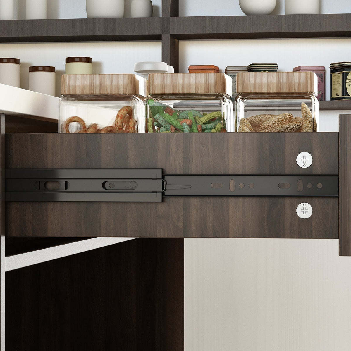 FUFU&GAGA Brown Mdf Base with Mdf Top Kitchen Island (30-in x 55.1-in x 36-in)
