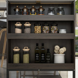 FUFU&GAGA Brown Mdf Base with Mdf Top Kitchen Island (30-in x 55.1-in x 36-in)