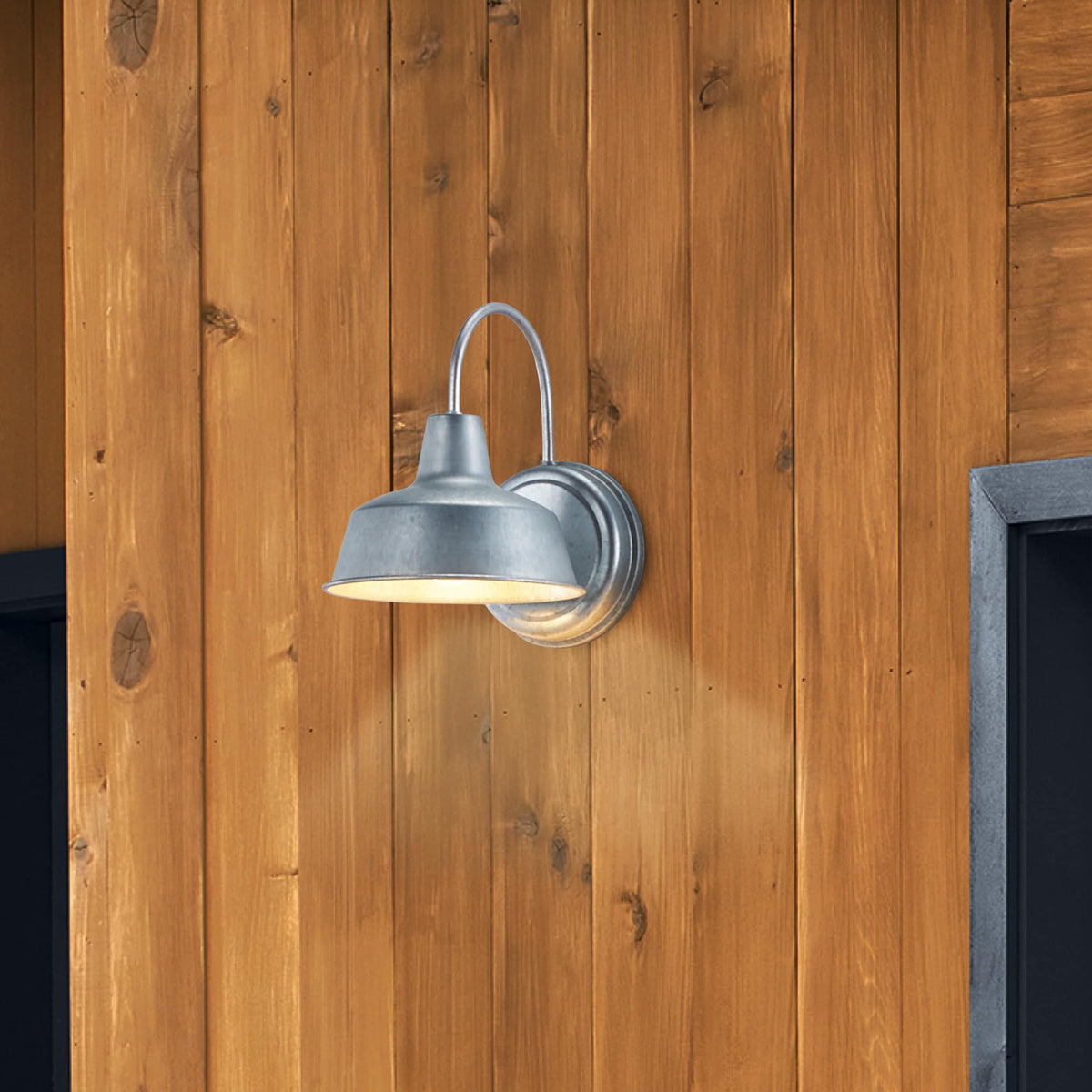 Portfolio Ellicott 10.75-in H Galvanized Dark Sky E26 Outdoor Wall Light