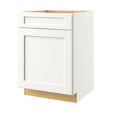 allen + roth Aveley 24-in W x 34.5-in H x 24-in D Linen 1-Drawer Base Fully Assembled Cabinet (Flat Panel Shaker Style)