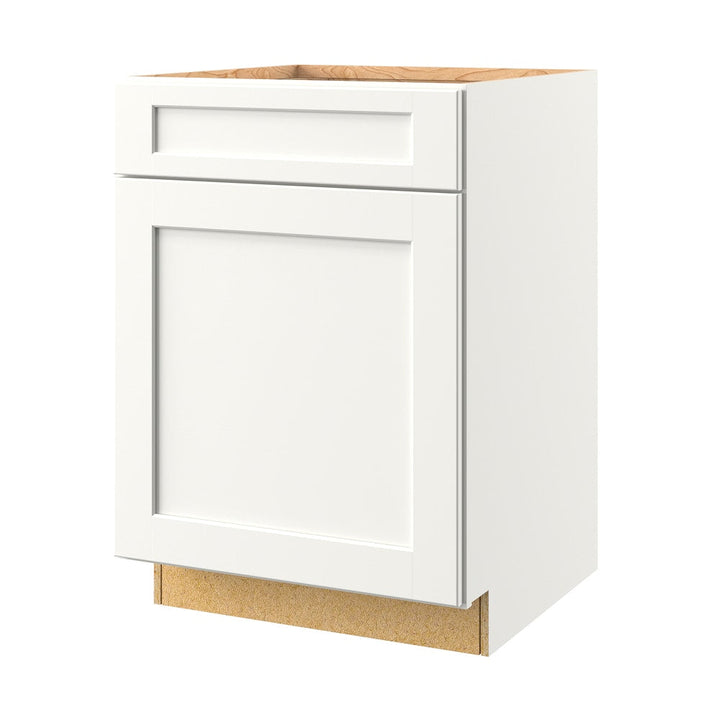 allen + roth Aveley 24-in W x 34.5-in H x 24-in D Linen 1-Drawer Base Fully Assembled Cabinet (Flat Panel Shaker Style)