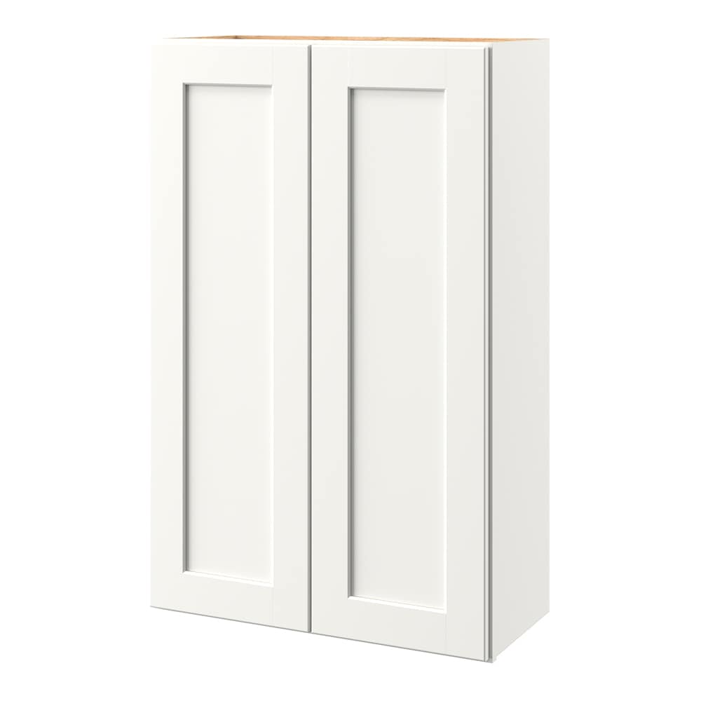 allen + roth Aveley 27-in W x 39.125-in H x 12-in D Linen Wall Fully Assembled Cabinet (Flat Panel Shaker Door Style)