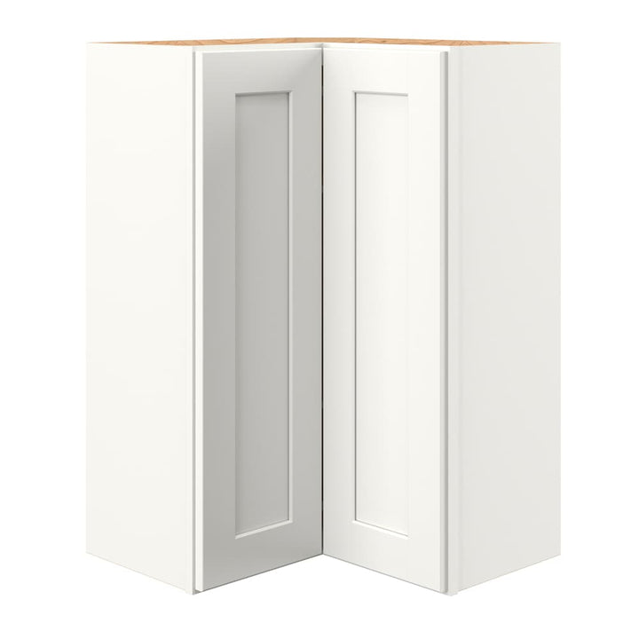 allen + roth Aveley 24-in W x 36.125-in H x 12-in D Linen Diagonal Corner Wall Fully Assembled Cabinet (Flat Panel Shaker Style)