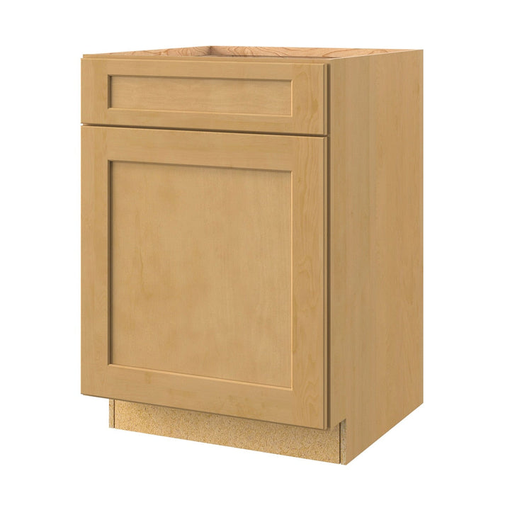 allen + roth Innsbrook 24-in W x 34.5-in H x 24-in D Rye 1-Drawer Base Fully Assembled Cabinet (Flat Panel Shaker Style)