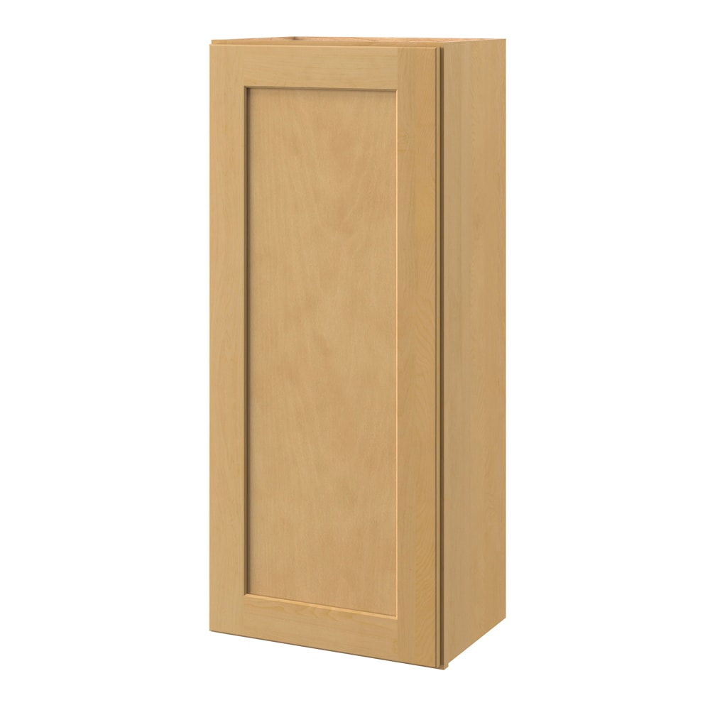 allen + roth Innsbrook 18-in W x 39.125-in H x 12-in D Rye Wall Fully Assembled Cabinet (Flat Panel Shaker Door Style)