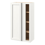 allen + roth McKeller 24-in W x 39.125-in H x 12-in D Linen Blind Corner Wall Fully Assembled Cabinet (Flat Panel Square Style)