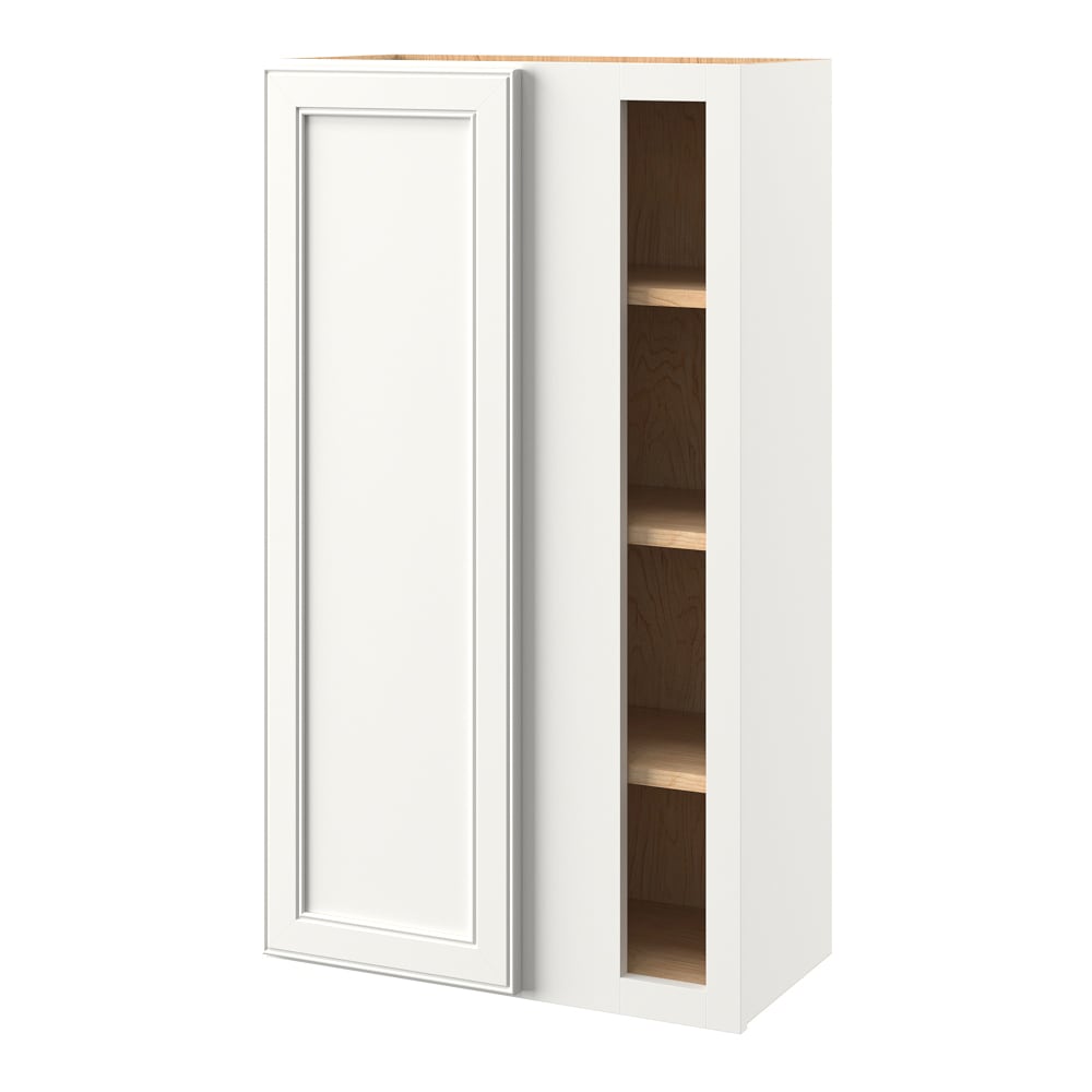 allen + roth McKeller 24-in W x 42.125-in H x 12-in D Pewter Blind Corner Wall Fully Assembled Cabinet (Flat Panel Mitered Style)