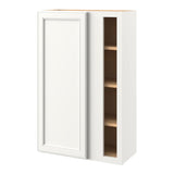 allen + roth McKeller 27-in W x 42.125-in H x 12-in D Linen Blind Corner Wall Fully Assembled Cabinet (Flat Panel Square Style)