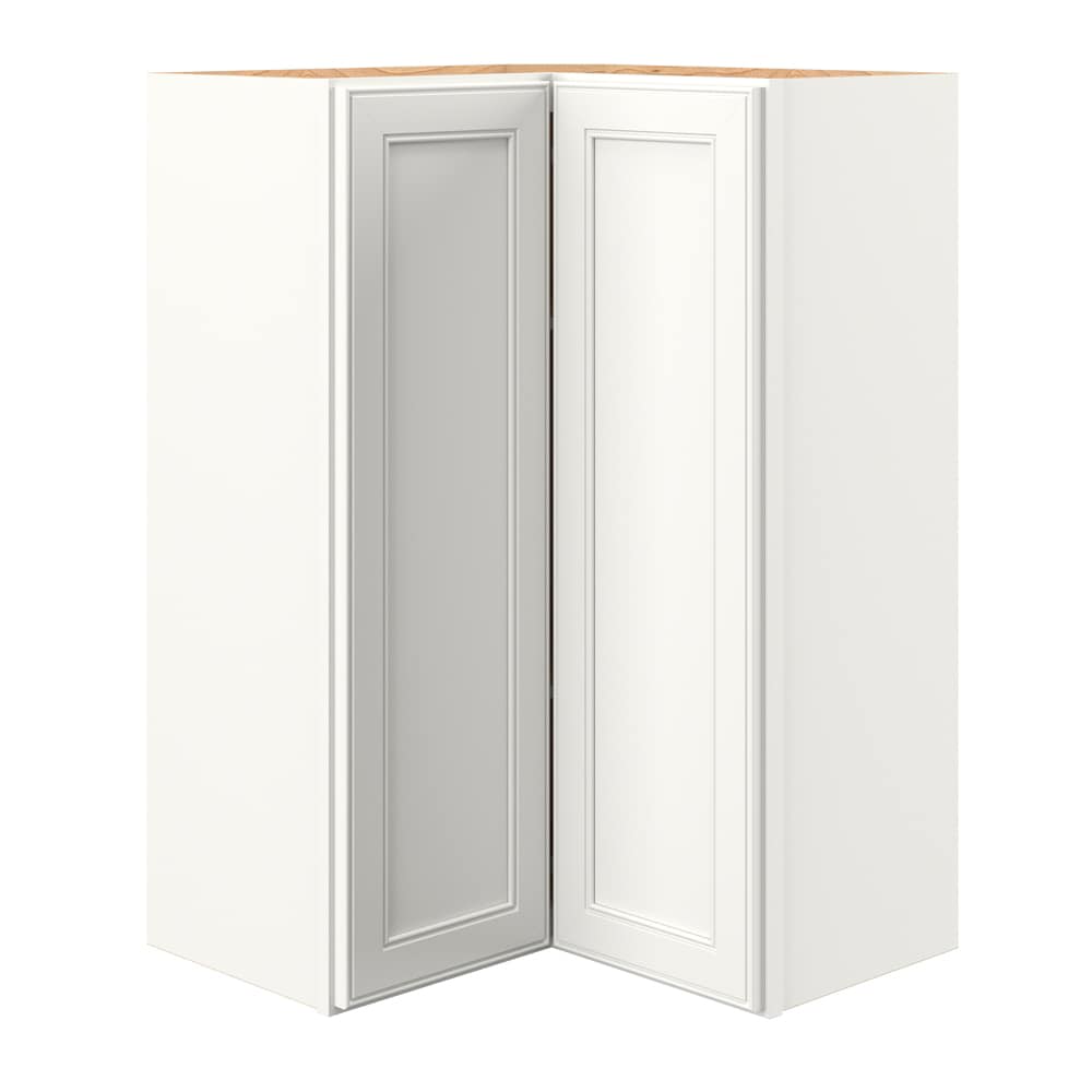 allen + roth McKeller 24-in W x 36.125-in H x 12-in D Linen Diagonal Corner Wall Fully Assembled Cabinet (Flat Panel Shaker Style)