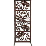HIGHLANDERHOME 7-ft H x 3-ft W Brown Metal Galvanized Iron Decorative Metal Lattice-top Privacy Fence Panel