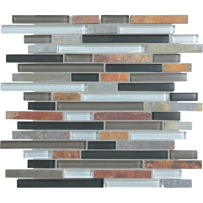 Anatolia Smoky 12-in x 12-in Glossy Glass Linear Subway Wall Tile (10-sq. ft/ Carton)