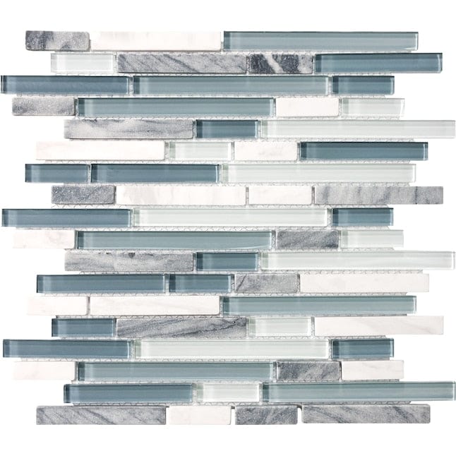 Anatolia Waterfall 12-in x 12-in Glossy Glass Mixed Pattern Subway Wall Tile (10-sq. ft/ Carton)