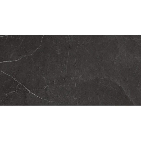 Anatolia La Marca Nero Venato 12-in x 24-in Polished Porcelain Marble Look Floor and Wall Tile (15.5-sq. ft/ Carton)