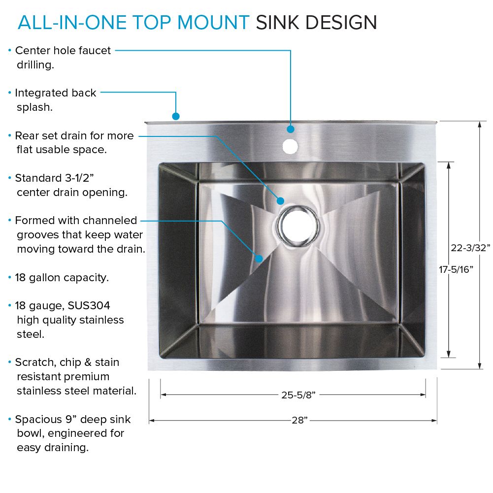 Transolid Brushed Satin Freestanding Laundry Sink with Dual-Spray Faucet