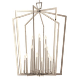 Kichler Abbotswell 16-Light Polished Nickel Traditional Lantern Led, Large Hanging Pendant Light