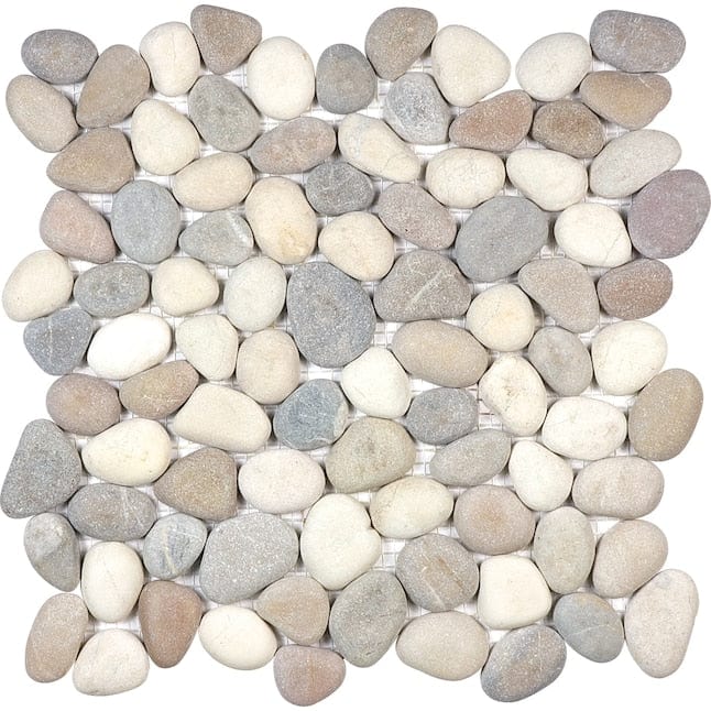 Anatolia Zen Harmony Warm Blend Natural Pebble 12-in x 12-in Matte Natural Stone Quartz Pebble Patterned Floor and Wall Tile (10-sq. ft/ Carton)
