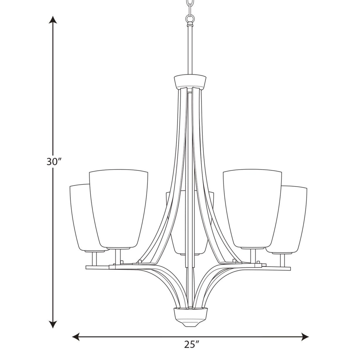 Progress Lighting Leap 5-Light Brushed Nickel Transitional Chandelier