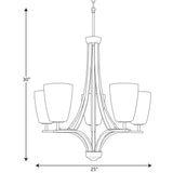 Progress Lighting Leap 5-Light Brushed Nickel Transitional Chandelier