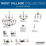 Progress Lighting West Village 5-Light Antique Bronze Transitional Chandelier