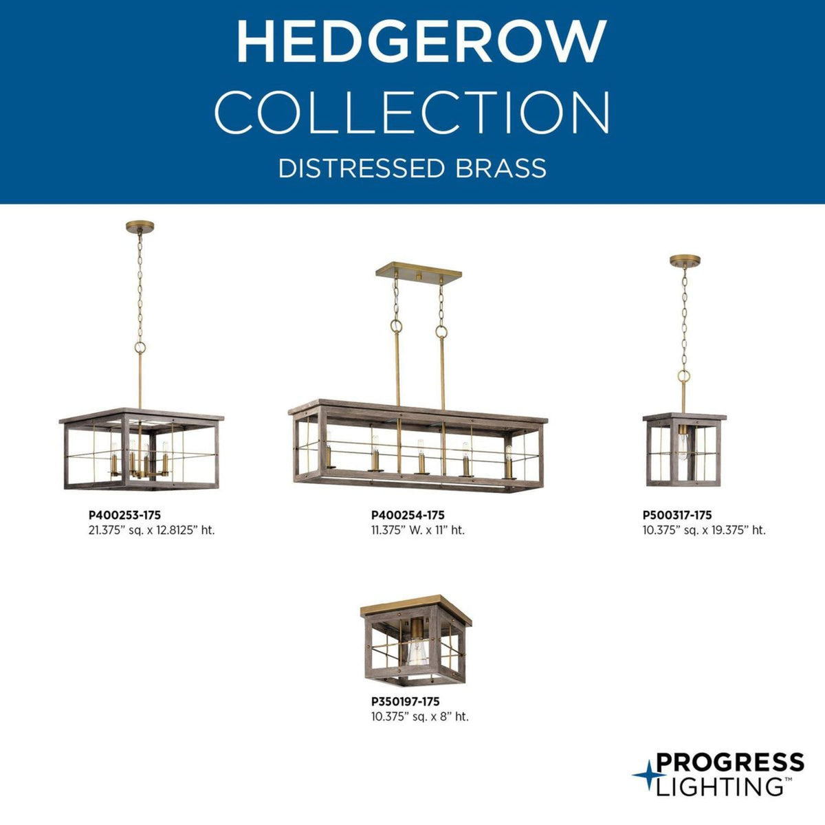 Progress Lighting Hedgerow 4-Light Distressed Coastal Chandelier