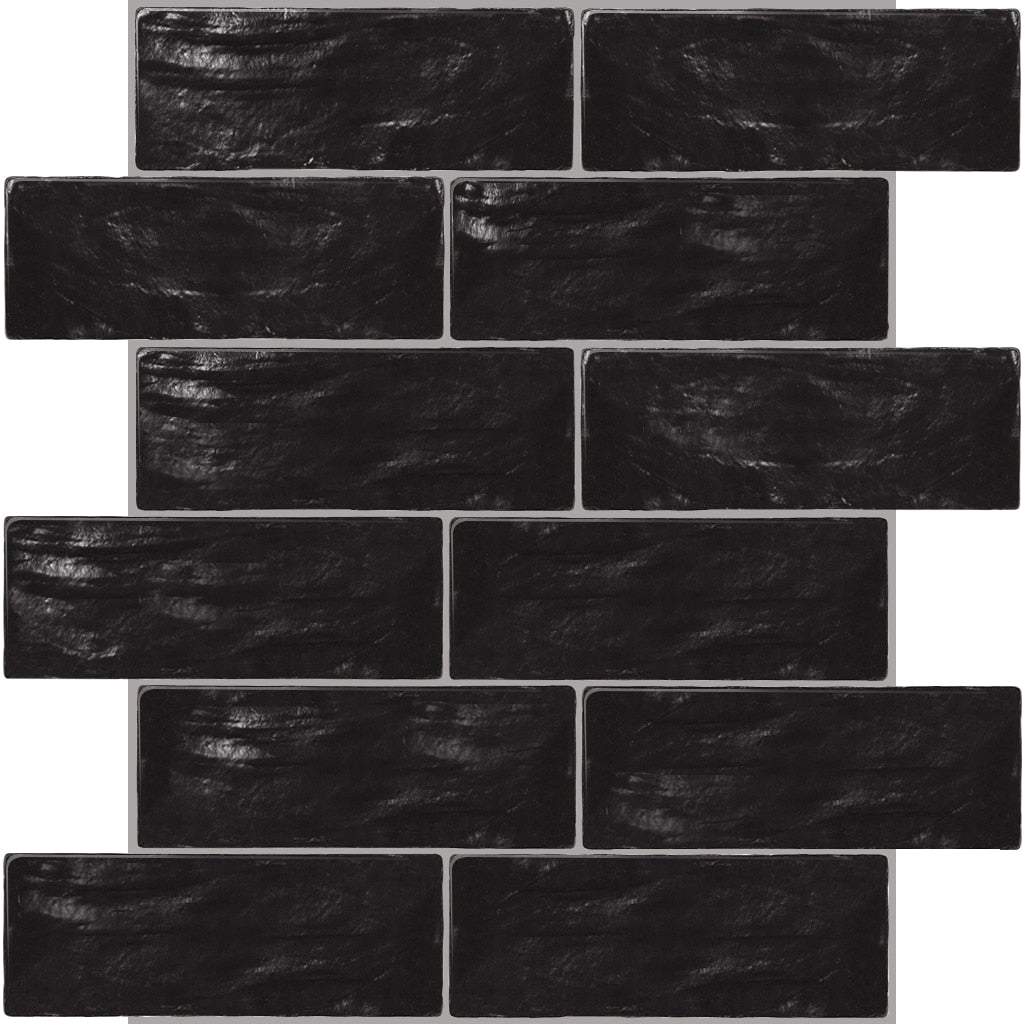 Apollo Tile Duchess Black 2-1/2-in x 8-in Multi-finish Ceramic/Stone Mixed Subway Floor and Wall Tile product image