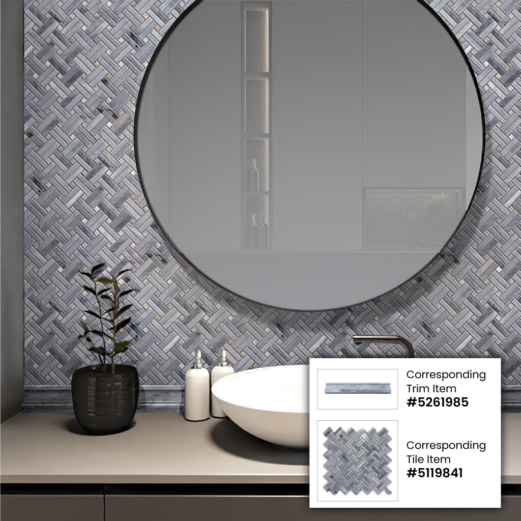 Apollo Tile 10-Pack Gray 2-in x 12-in Marble Chair Rail Tile (1.667-sq. ft/ Carton)